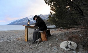 Sylvain Tesson by the lake